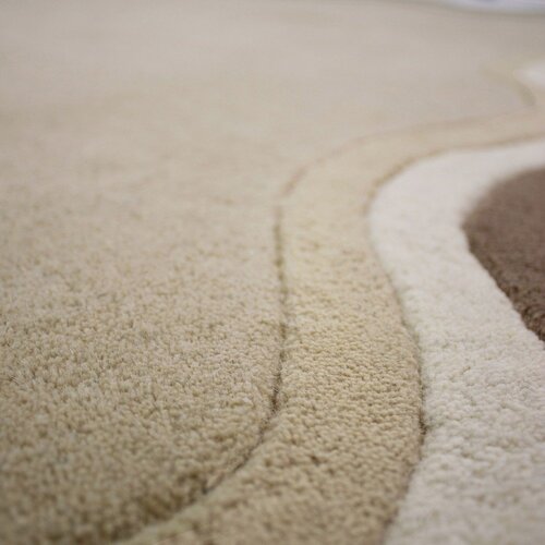 Flair Rugs Ročno tkana volnena okrogla preproga v naravni barvi &amp;oslash; 180 cm Leo Scallop &amp;ndash; Slike