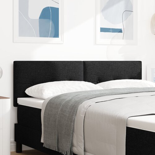 VidaXL LED uzglavlje s gumbićima crno 72 cm tkanina Slike
