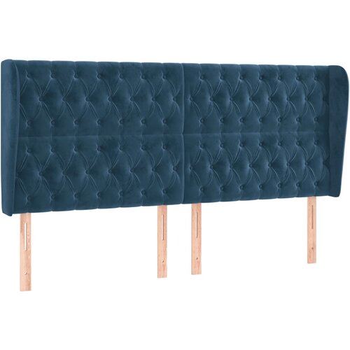 Maison Chic Vzglavna omarica - Nočna omarica - Posteljna omarica z u&scaron;esi temno modra 183x23x118/128 cm žamet, (21708553) Cene