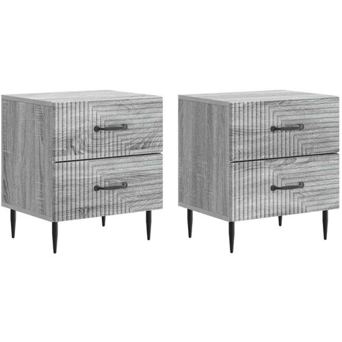  Noćni ormar s ladicama 2 pcs Siva sonoma 43 x 34 5 x 47 5 cm - Siva sonoma 2 Cene