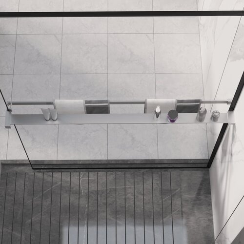 VidaXL Polica za stijenku tu&amp;scaron;-kabine kromirana 115 cm aluminijska Slike