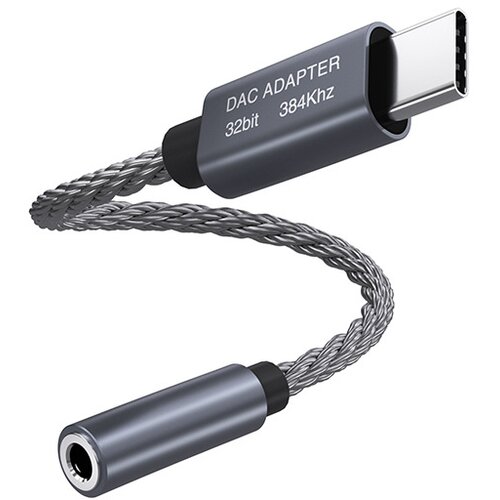 INF 32-bitni / 384 kHz USB-C na 3,5 mm avdio adapterski kabel DAC adapter Grey, (21278623) Cene