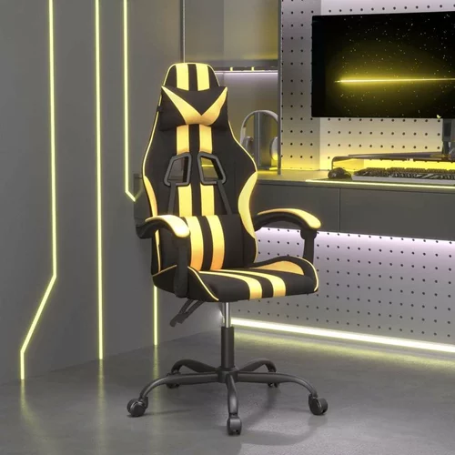  Igraća stolica crno-zlatna od umjetne kože