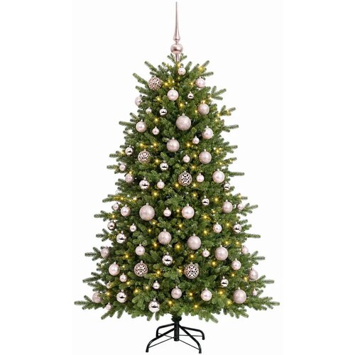  Umjetno božićno drvce s kuglicom 210 cm 300 LED lampica - 210 cm s LED-ima i ružičastim lopticama Slike
