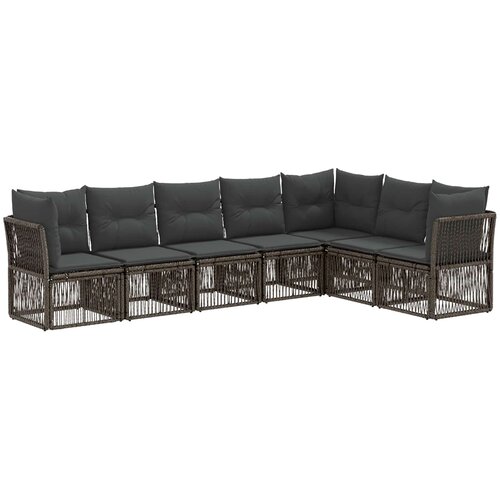 vidaXL Vrtna sedežna garnitura 7 pcs Siva poli ratan, (5000269679) Cene