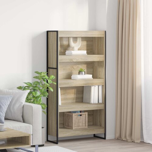vidaXL Knjigovni omar 2 pcs Sonoma 80 x 30 x 155 cm Konstruiran les Cene