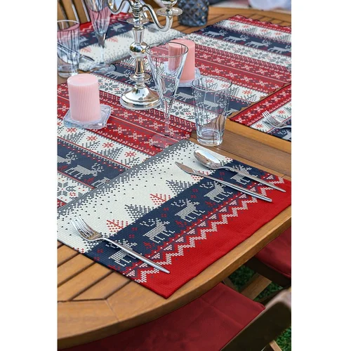 Mila Home božićni set od 4 podmetača i staze za stol 140x45 cm American Servis