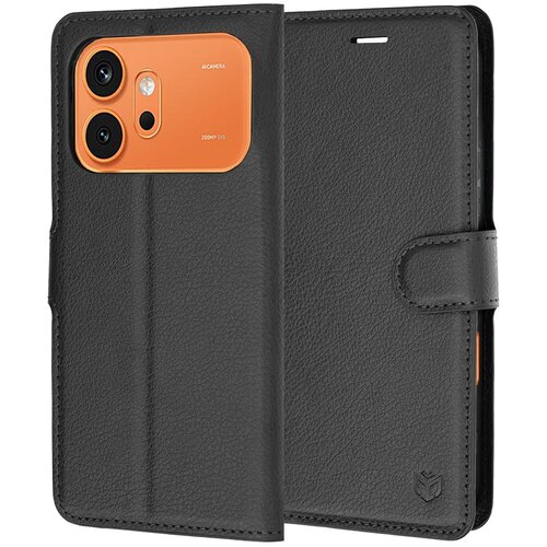 Techsuit Leather Folio preklopna maska za Honor 600 / 600 Pro &ndash; crna Cene