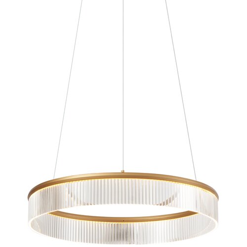 QAZQA Sodobna viseča svetilka medenina 59cm vklj. LED 3-stopenjsko zatemnjevanje - Anello Chandelier Cene