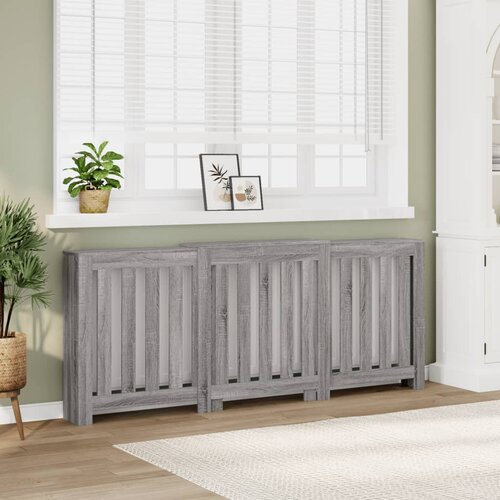 vidaXL Pokrov za radiator siv sonoma 205x21,5x83,5 cm inženirski les Cene