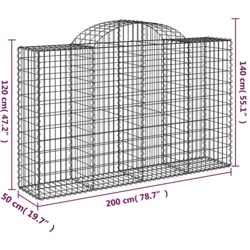 Lučne gabionske ko&amp;scaron;are 20kom 200x50x120/140cm pocinčano željezo Slike