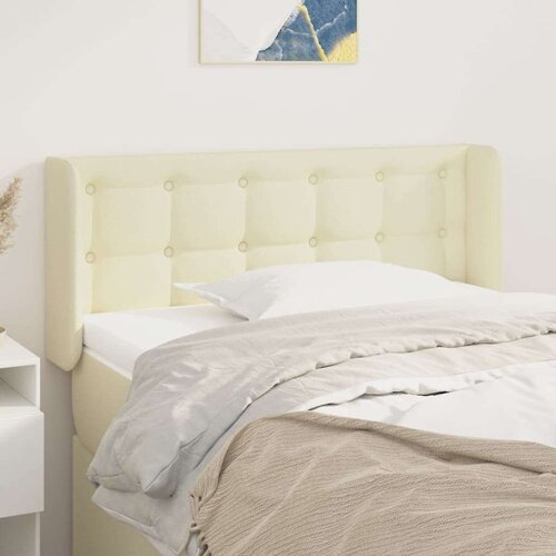  Vzglavje z u&amp;scaron;esi krem 103x16x78/88 cm umetno usnje, (20735046) Slike