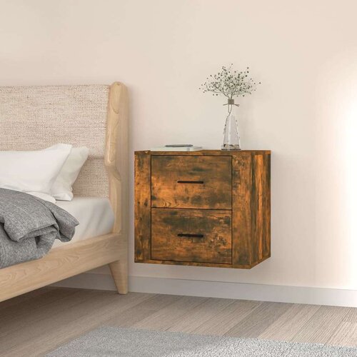 VidaXL Zidni noćni ormarić boja dimljenog hrasta 50x36x47 cm Slike