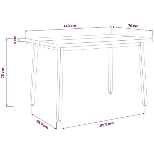  140 x 70 x 75 cm Čvrsto drvo akacije Bijela i crna Pravokutni - Bijela i crna 140 x 70 x 75 cm Živi rub Slike