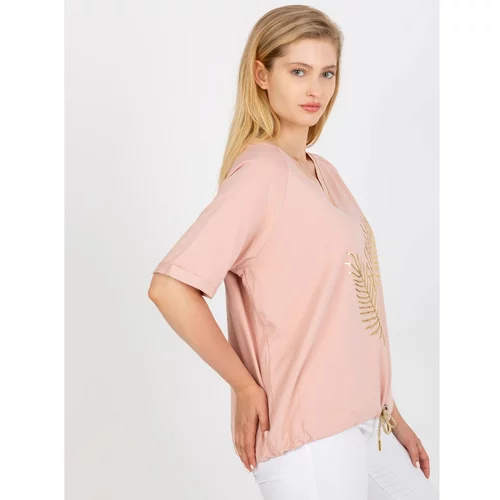 Fashion Hunters Dusty pink plus size blouse decorated with sequins