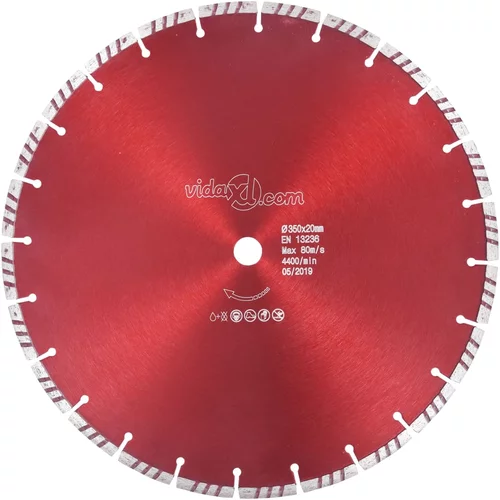 vidaXL Dijamantni disk za rezanje s turbo segmentima čelični 350 mm