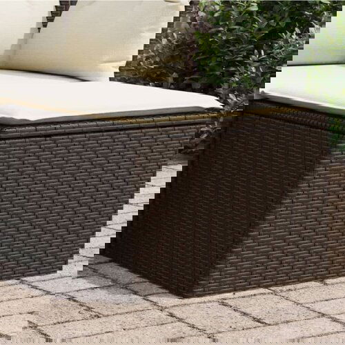 vidaXL Vrtni tabure s jastukom smeđi 55 x 55 x 37 cm od poliratana Cijene