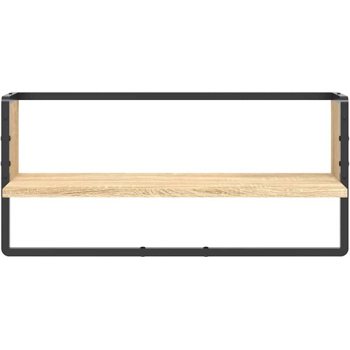  Zidna polica s prečkom boja hrasta sonome 65x25x30 cm Slike