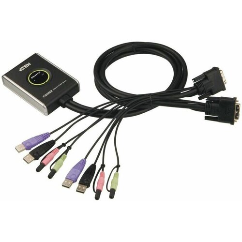 Aten KVM stikalo 2:1 mini DVI/USB/AVDIO s kabli CS682 CS682-AT Cene