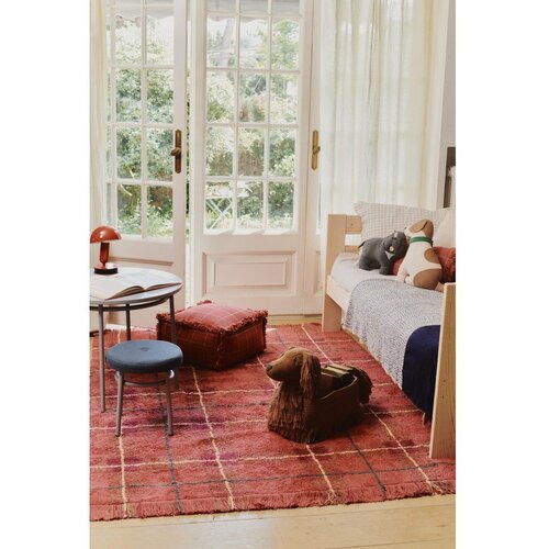 Lorena Canals Rdeča pralna ročno tkana bombažna preproga 90x120 cm Tartan Vintage Red &amp;ndash; Slike