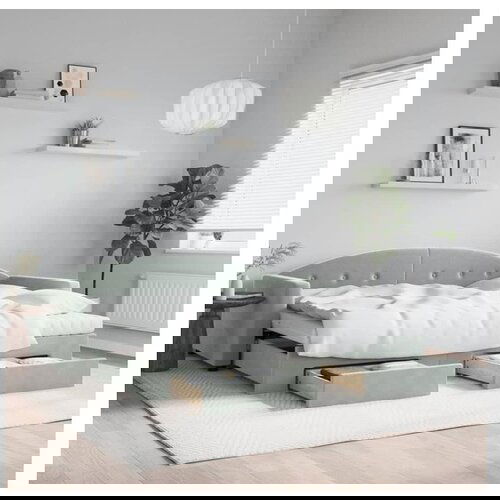 vidaXL Dnevni krevet na razvlačenje svjetlosivi 90 x 190 cm baršunasti Cene