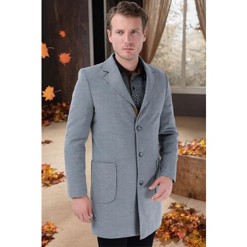 Dewberry PLT8384 MEN&amp;#039;S COAT-STRAIGHT GREY Slike