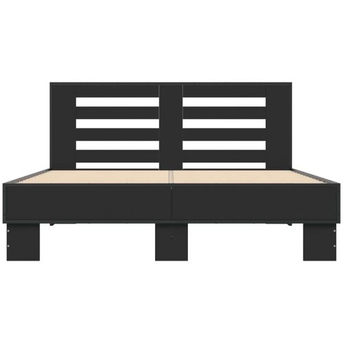 vidaXL Okvir kreveta crni 140 x 200 cm od konstruiranog drva i metala Cene