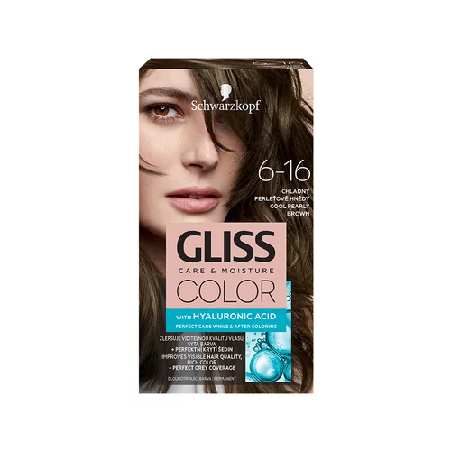 Schwarzkopf Gliss Color permanentna barva za lase odtenek 6-16 Cool Pearly Brown