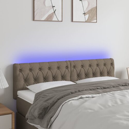  LED uzglavlje smeđesivo 144 x 7 x 78/88 cm od tkanine Cene