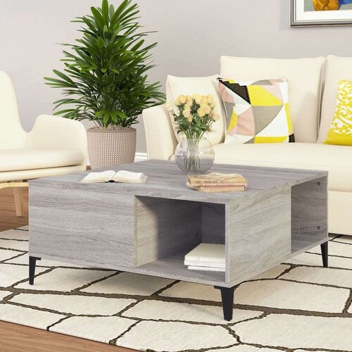  Klubska mizica siva sonoma 80x80x36,5 cm inženirski les, (20712422) Slike