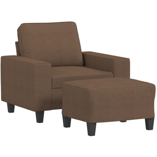 vidaXL Fotelj s stolčkom za noge rjav 60 cm blago, (20910176) Cene