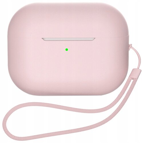 HURTEL SILIKONSKI OVITEK ZA AIRPODS 1/2 + ZAPESTNI PAS, POVODEC, ROZA, (22006426) Slike