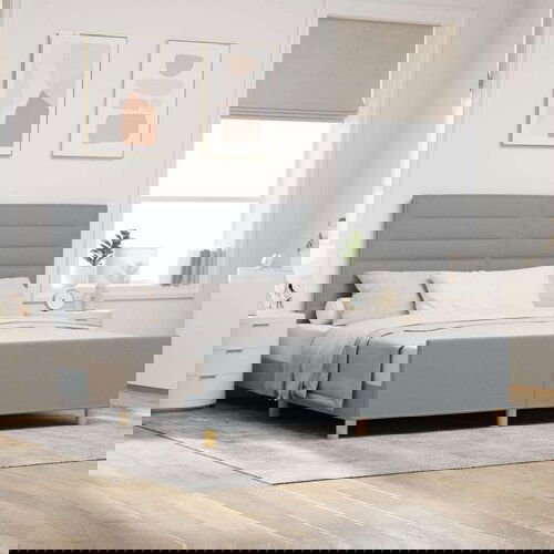  Krevetna Konstrukcija Svjetlosiva 180x200 cm Tkanina Slike