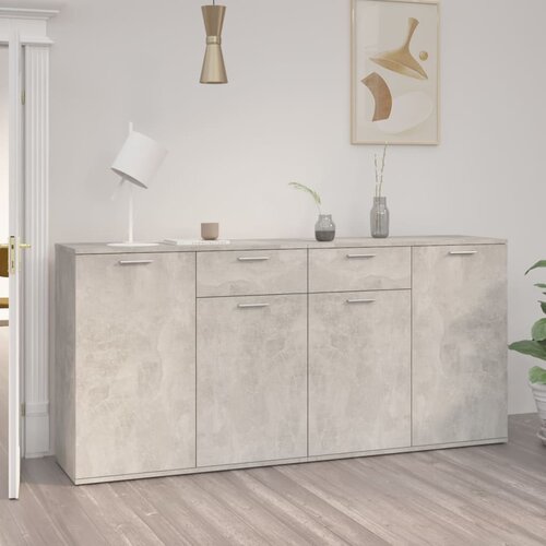 VidaXL Komoda betonsko siva 160x36x75 cm iverna plo&amp;scaron;ča Slike