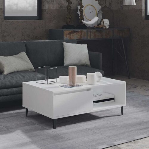  Stolić za kavu bijeli 90 x 60 x 35 cm od iverice Cijene