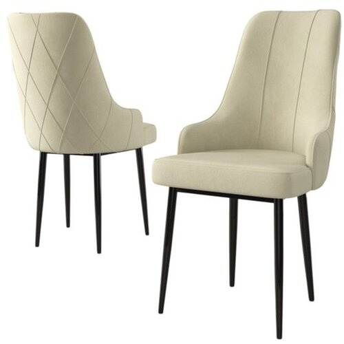 Hanah home set trpezarijskih stolica Trex 8 kom, krem tkanina Babyface, crne metalne noge Cene
