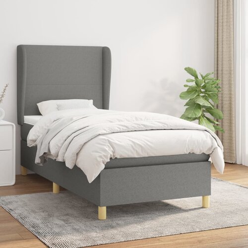 The Living Store Box spring postelja z vzmetnico temno siva 100x200 cm blago - Box Spring Postelja, (21518015) Slike