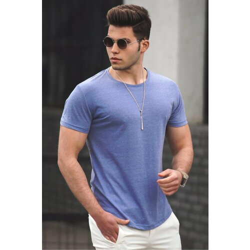 Madmext Men's Blue Basic T-Shirt 4055 Slike