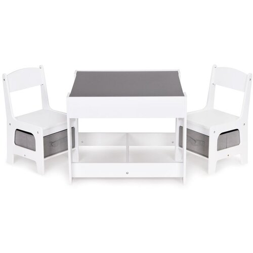  Ecotoys dječji set stola + 2 stolice bijelo-sivi Cijene