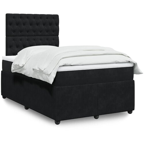  Krevet box spring s madracem crni 120 x 190 cm baršunasti Cene
