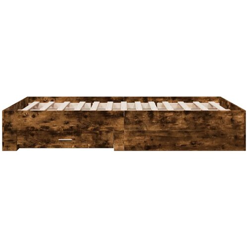  Okvir kreveta s ladicama boja hrasta 120x200 cm Slike