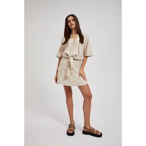 Moodo Women&amp;#039;s linen shorts - light beige Slike