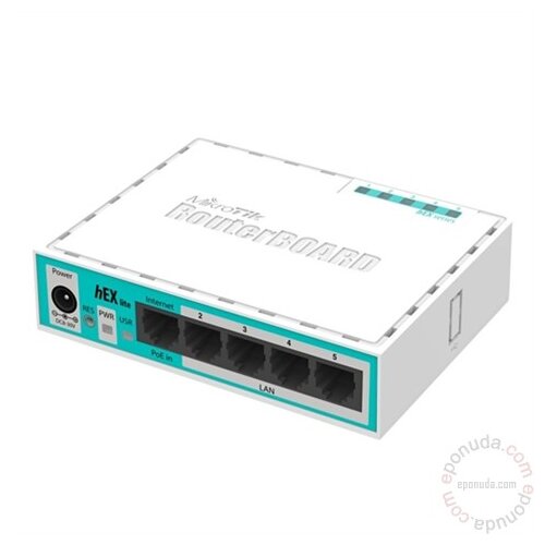 MikroTik RuterBoard RB750UP-R2 hEX lite PoE ruter Slike
