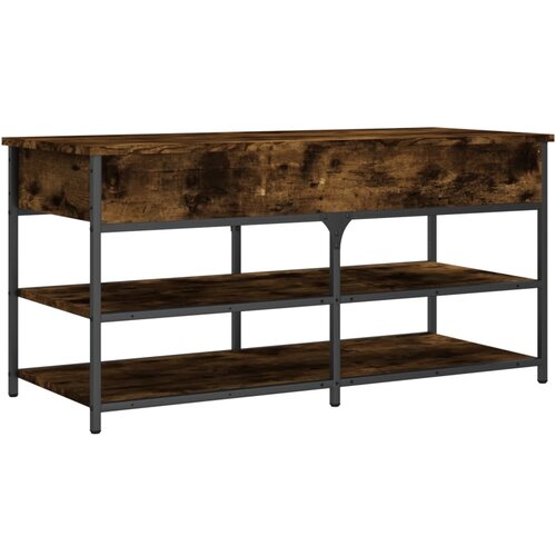  Klupa za cipele boja dimljenog hrasta 100x42,5x50 cm drvena Slike