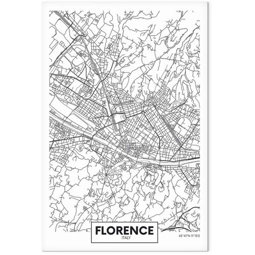  Slika - Florence Map (1 Part) Vertical 40x60 Na talijanskom platnu Cijene