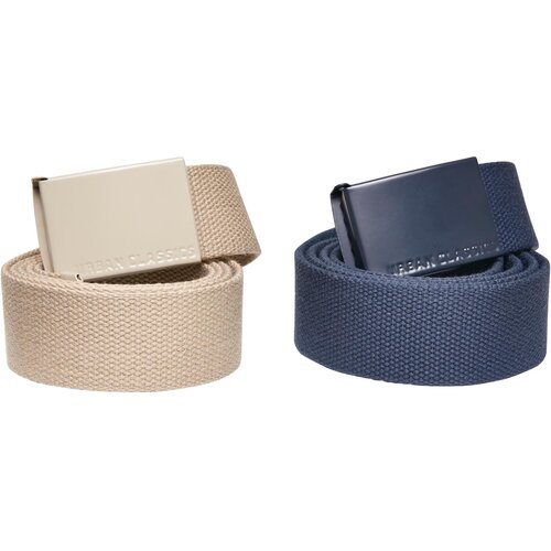 Urban Classics Accessoires Colored Buckle Canvas Belt 2-Pack sand/navy Slike