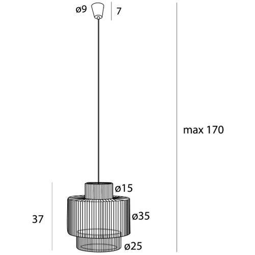  MAXLIGHT P0586 - Visilica na sajli LABRIZ 1xE27/15W/230V prečnik 35 cm bež Slike