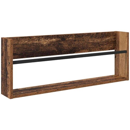  Polica za časopise s policom 2 pcs Staro drvo 80 x 12 x 30 cm Slike