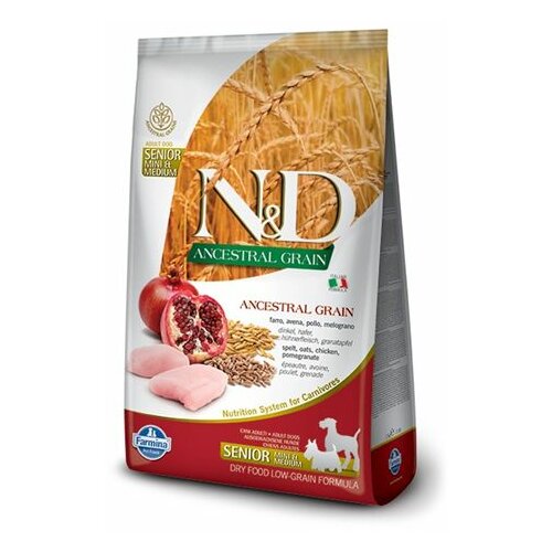 Farmina N&D hrana za pse low grain chicken & pomegranade (senior, mini & medium) 2.5kg Slike