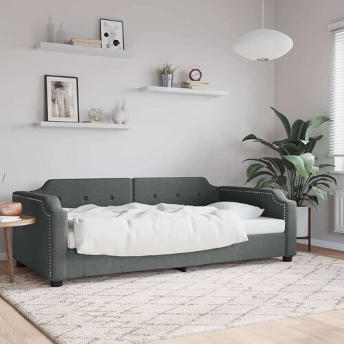 VidaXL Dnevni krevet tamnosivi 90 x 190 cm od tkanine Slike